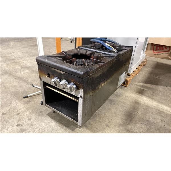 RCTSP 18-28 STAINLESS STEEL COMMERCIAL 2 BURNER NATURAL GAS STOCK POT COOKER *MISSING ONE KNOB*