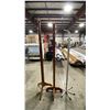 Image 3 : 2 WOODEN RETRO STYLE COAT RACKS & 1 WHITE METAL MODERN COAT RACK *MUST TAKE ALL 3*