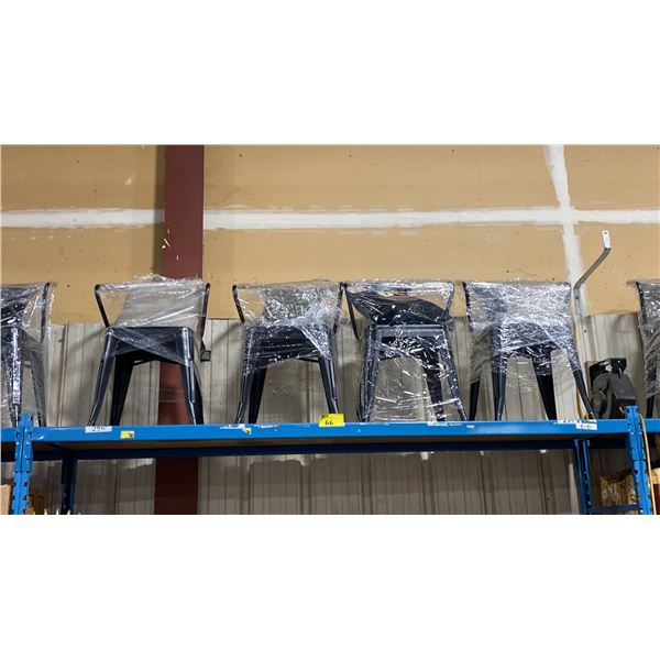 4 METAL CURVED BACK MODERN CAFE CHAIRS