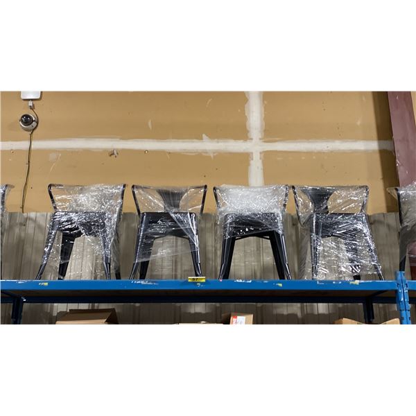 4 METAL CURVED BACK MODERN CAFE CHAIRS