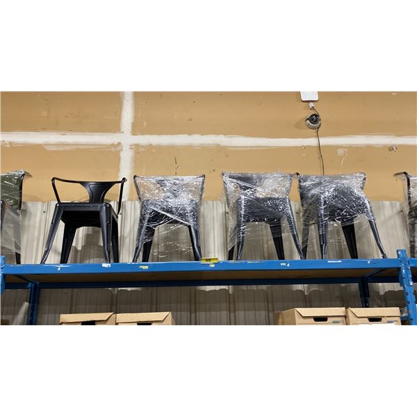4 METAL CURVED BACK MODERN CAFE CHAIRS