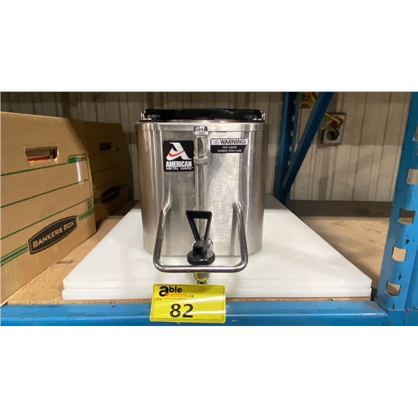 AMERICAN STAINLESS STEEL ELECTRIC HOT BEVERAGE DISPENSER & 2 PLASTIC CUTTING BOARDS