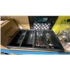 Image 10 : SHELF OF ASSORTED RESTAURANT ITEMS, CRATES OF CLEANERS, DISHWARE & SPICES *CRATES INCLUDED*