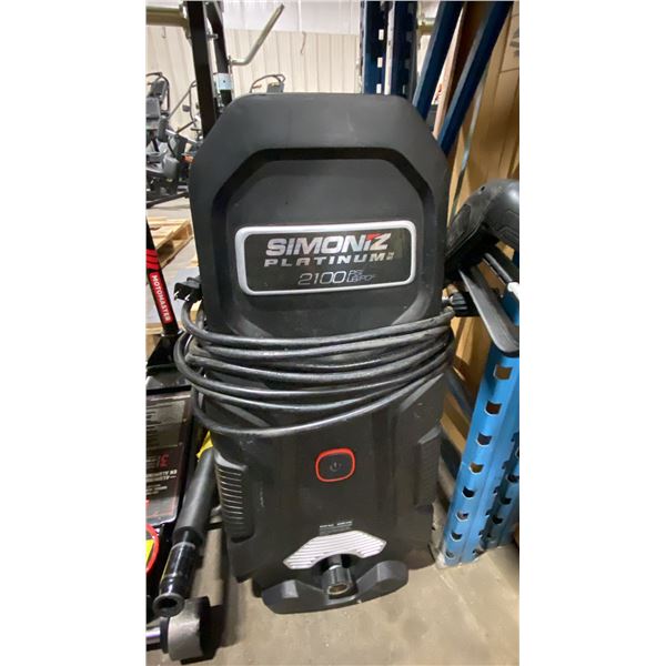 SIMONIZ PLATINUM 2100 PSI ELECTRIC PRESSURE WASHER WITH HOSE & WAND