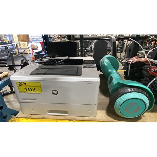 HP LASERJET PRO M40DW PRINTER, BLUE HOVERBOARD & KRK SYSTEMS ROKIT 5 STUDIO MONITOR LOUDSPEAKER