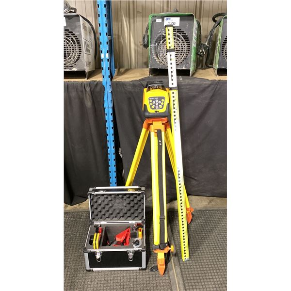 SELF LEVELING ROTARY LASER SET IN TRANSPORT CASE WITH TRIPOD & SURVEYORS RULER