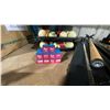 Image 7 : 2 SETS OF BILLIARDS BALLS, ASSORTED CUES, SCOREBOARD, CUE CASE, TRIANGLE & WALL MOUNT CUE HOLDER