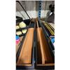 Image 9 : 2 SETS OF BILLIARDS BALLS, ASSORTED CUES, SCOREBOARD, CUE CASE, TRIANGLE & WALL MOUNT CUE HOLDER