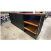 Image 1 : 2 PC METAL FRAME WOOD TOP RECEPTIONIST COUNTER APPROX 72"W/27"W  X 24"D X 37.5"H