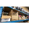 Image 1 : SHELF OF DISPOSABLE BEVERAGE CUPS, CONDIMENTS, LED STRIP LIGHTS, MMA GLOVES, PING PONG GLOVES,