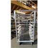 Image 1 : METRO 9 BAY DOUBLE TRAY ALUMINUM MOBILE COMMERCIAL BAKERS RACK WITH 12 COMMERCIAL COOLING RACKS