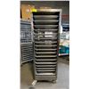 Image 1 : 17 TRAY STAINLESS STEEL MOBILE COMMERCIAL BAKERS RACK WITH 17 COMMERCIAL BAKING SHEETS