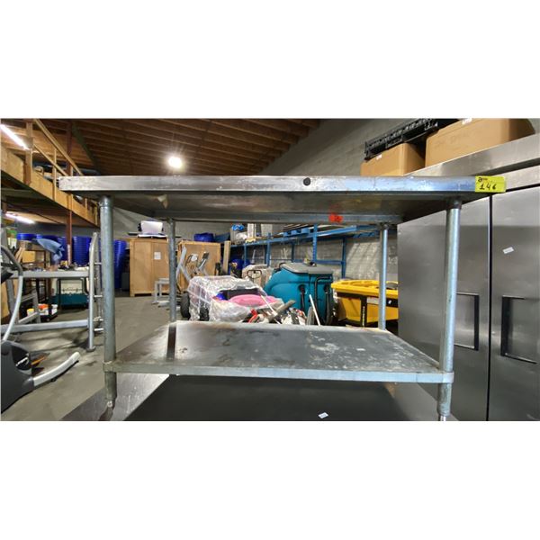 STAINLESS STEEL 60"W X 30"D X 35"H 2 TIER COMMERCIAL PREPARATION TABLE