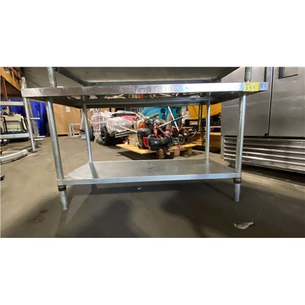 STAINLESS STEEL 60"W X 30"D X 35"H 2 TIER COMMERCIAL PREPARATION TABLE