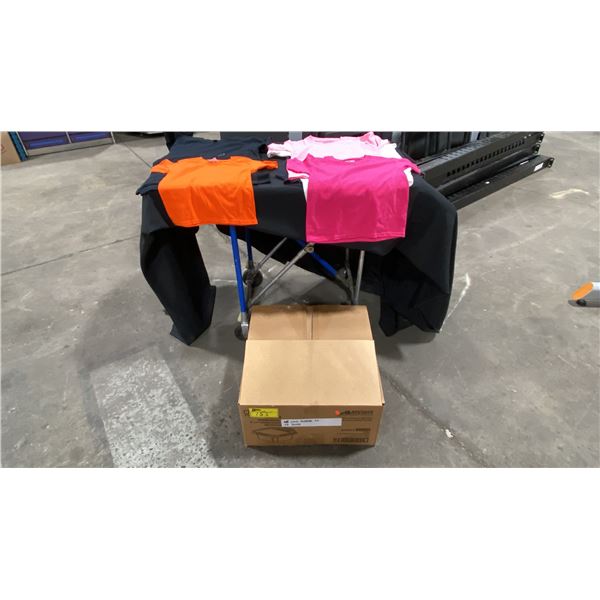 BOX OF 22 PRESS STYLE LONG SLEEVE SHIRTS & 53 ASSORTED YOUTH SIZE SHIRTS
