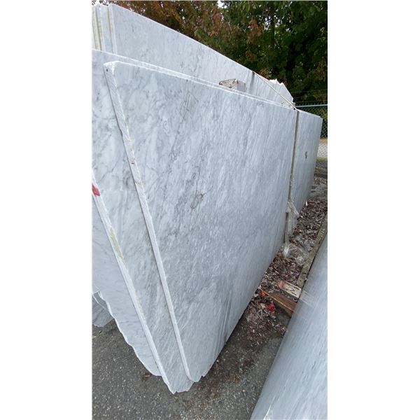 1 STONE COUNTERTOP SLAB WHITE WITH GREY GRAIN APPROX 10' 3"L X 4' 2"W X 1 1/4" THICK
