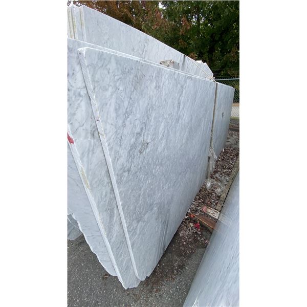 1 STONE COUNTERTOP SLAB WHITE WITH GREY GRAIN APPROX 10' 3"L X 4' 2"W X 1 1/4" THICK