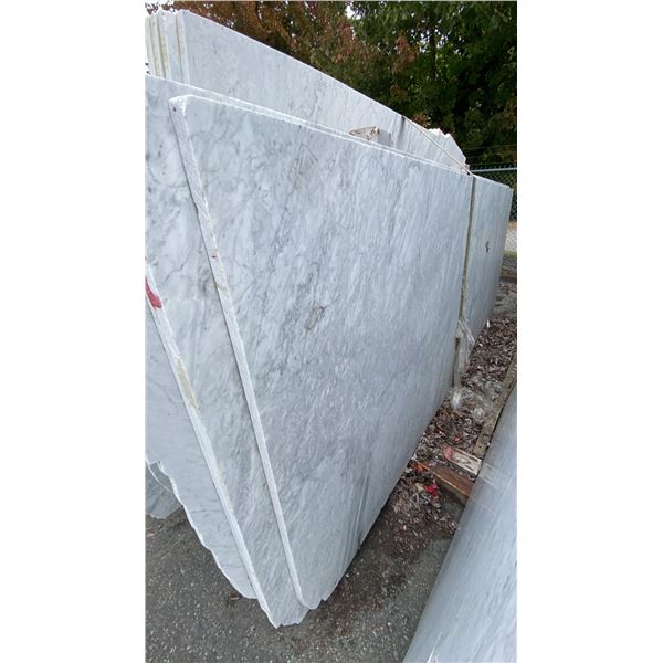 1 STONE COUNTERTOP SLAB WHITE WITH GREY GRAIN APPROX 10' 3"L X 4' 2"W X 1 1/4" THICK