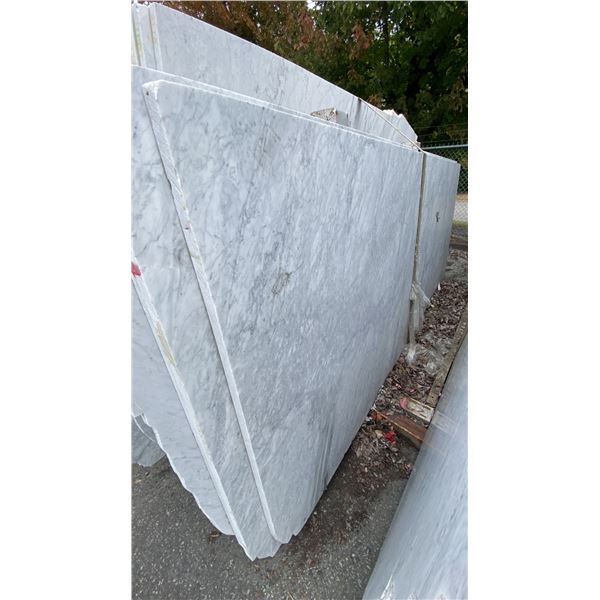 1 STONE COUNTERTOP SLAB WHITE WITH GREY GRAIN APPROX 10' 3"L X 4' 2"W X 1 1/4" THICK