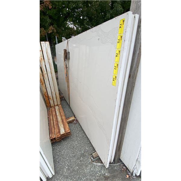 1 WHITE STONE WITH GREY GRAIN COUNTERTOP SLAB APPROX 10' 7"L X 5' 4"W X 1 1/4" THICK
