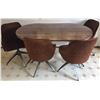 Image 1 : Mid Century Modern Dining Table with Four Swivel Chairs