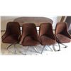 Image 2 : Mid Century Modern Dining Table with Four Swivel Chairs