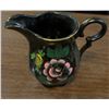 Image 3 : Japanese Black Porcelain 3 Piece Tea Set with Handpainted Floral Design