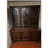 Image 1 : Wood Display Cabinet with Glass Doors and Storage Base