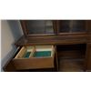 Image 6 : Wood Display Cabinet with Glass Doors and Storage Base