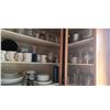 Image 1 : Kitchen Cupboard Contents with Plates, Glasses, Mugs and Assorted Items