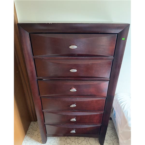Six-Drawer MDF Dresser, 32" x 17" x 56"