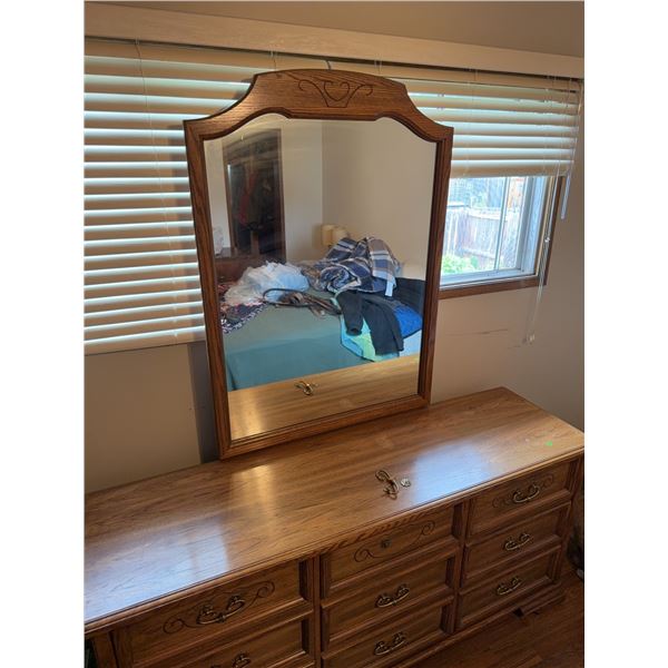 Gerard Collin Inc. Wood Dresser 70" x 20" x 32" with Mirror 35" x 48"