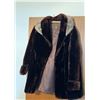 Image 1 : Vintage Brown Fur Coat with Patterned Satin Lining and Light Fur Collar