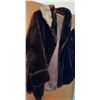 Image 3 : Vintage Brown Fur Coat with Patterned Satin Lining and Light Fur Collar