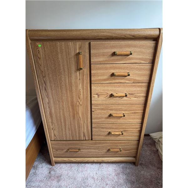 Palliser Wooden Bedroom Chest with Six Drawers and Single Door Cabinet