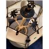 Image 2 : Brass Touch Lamp With Marble Top Table 15" Diameter Top, 18" T