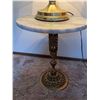 Image 3 : Brass Touch Lamp With Marble Top Table 15" Diameter Top, 18" T