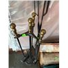 Image 2 : Fireplace Tool Set With Log Holder and Chimney Cleaning Log