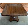 Image 1 : Square Wooden Pedestal Side Table with Dark Finish