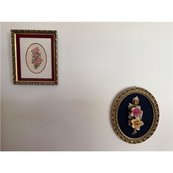 Framed Floral Motif Wall Art