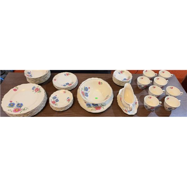 J & G Meakin Floral Dinnerware Set with Cups, Plates, Bowls, Gravy Boat