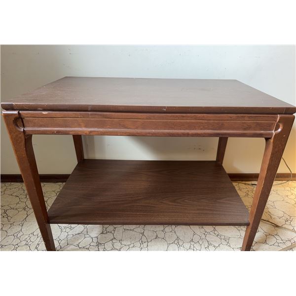 Wooden Laminate Side Table with Shelf
