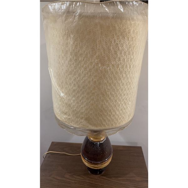 Vintage Ceramic Table Lamp With Textured Shade