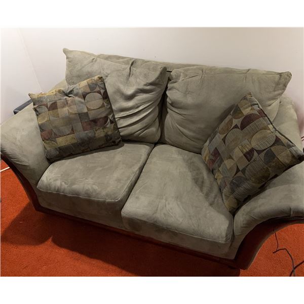 Two-Seat Fabric Loveseat with Patterned Cushions