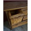 Image 3 : Wood Cabinet with Six Wicker Basket Drawers