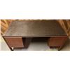 Image 1 : Large Vintage Heavy Wood and Laminate Office Desk