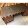 Image 2 : Large Vintage Heavy Wood and Laminate Office Desk