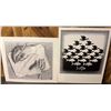 Image 1 : M.C. Escher Prints on Foamboard, Drawing Hands and Sky and Water, 25x22 in
