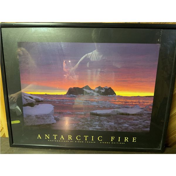 "Antarctic Fire" Framed Poster by Simon Fraser, 33x25 Inches