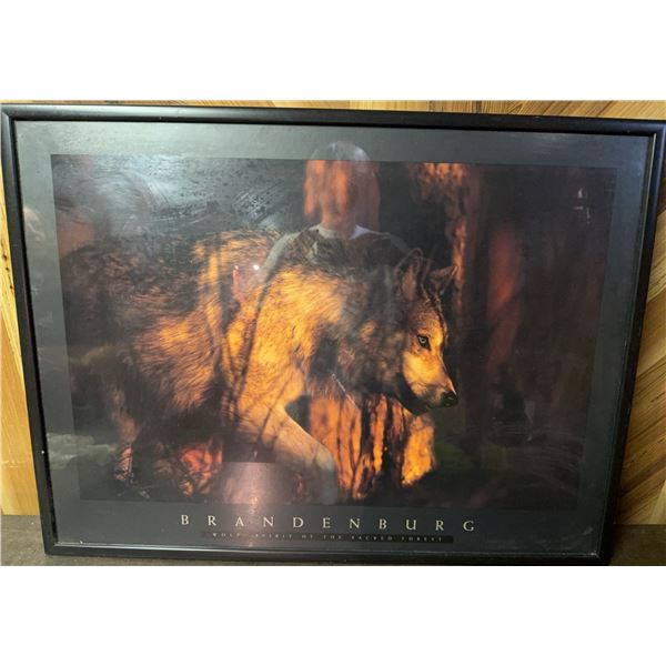 Brandenburg "Wolf Spirit of the Sacred Forest" Framed Poster 33x25
